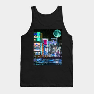 aquamarine full moon in japan Tank Top